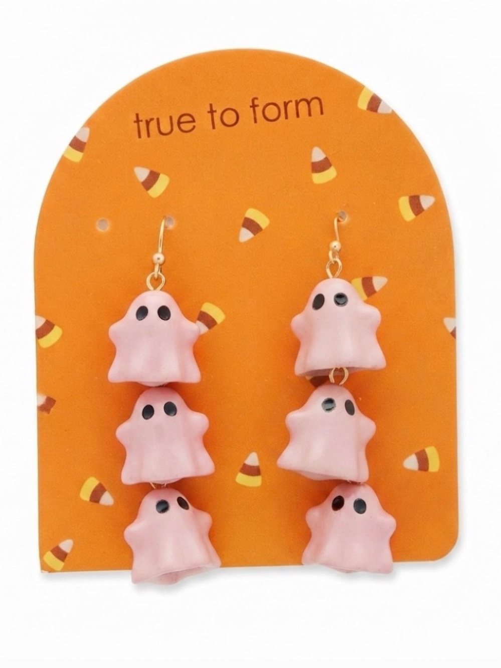 NWT ⚜️💖⚜️ True to Form Halloween Adorable Pink Ghost Dangle Earrings